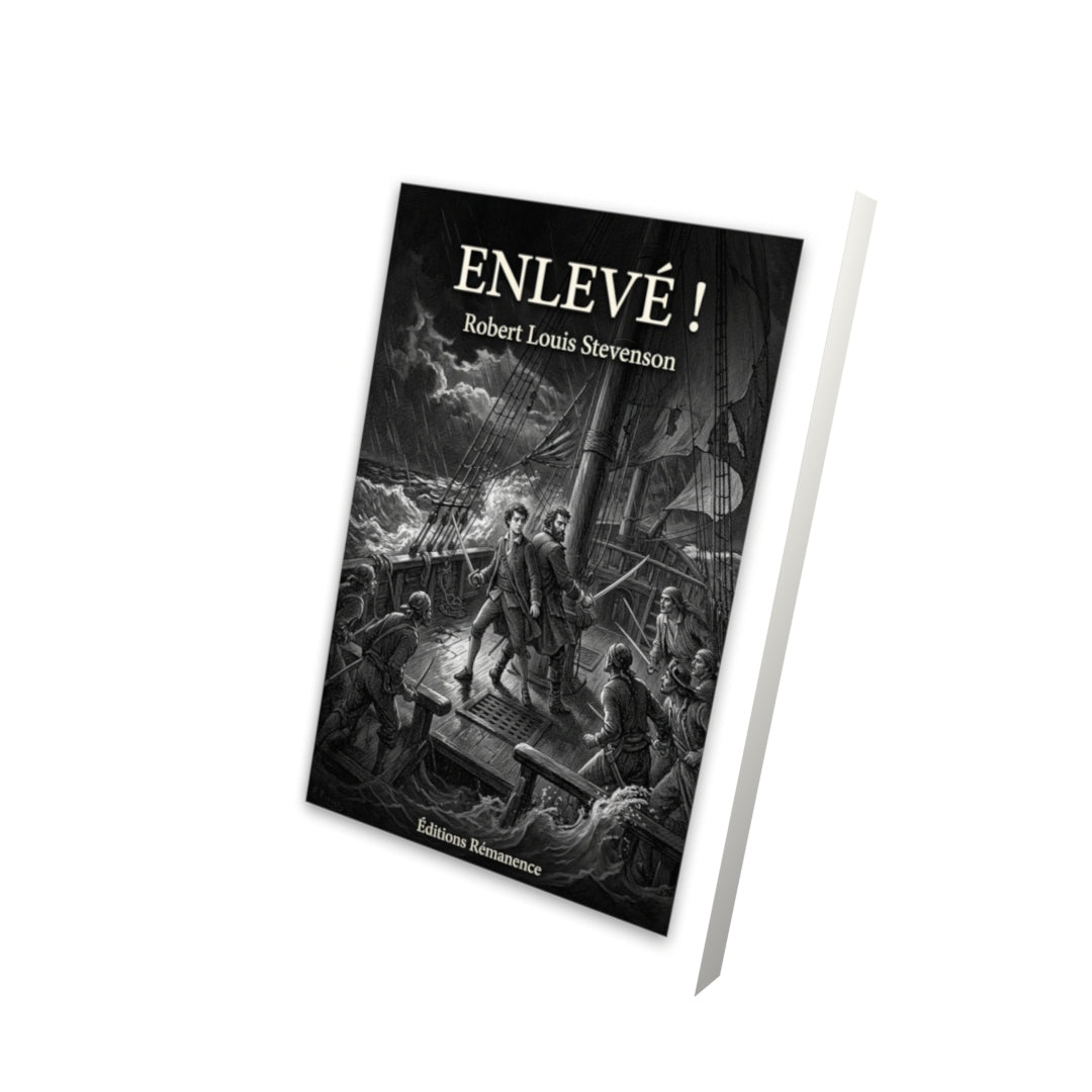 Livre Enlevé ! par Robert Louis Stevenson - Vue 3D - Editions Remanence