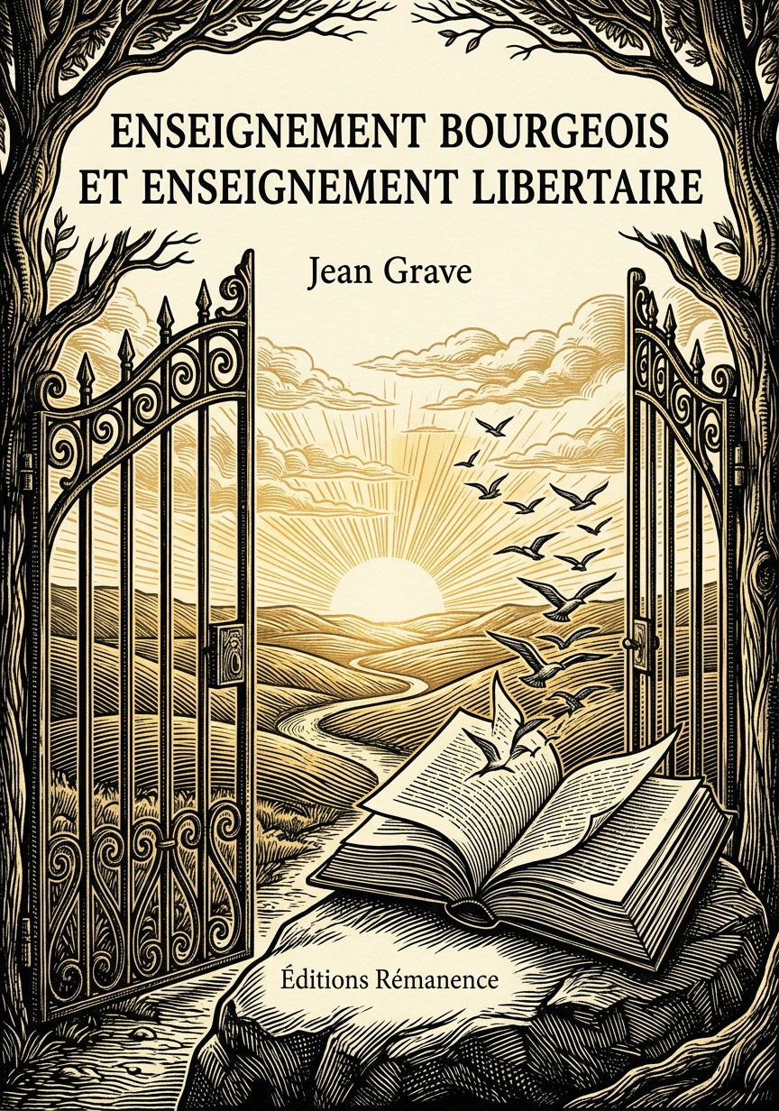 Livre Enseignement bourgeois et enseignement libertaire par Jean Grave - Couverture - Editions Remanence