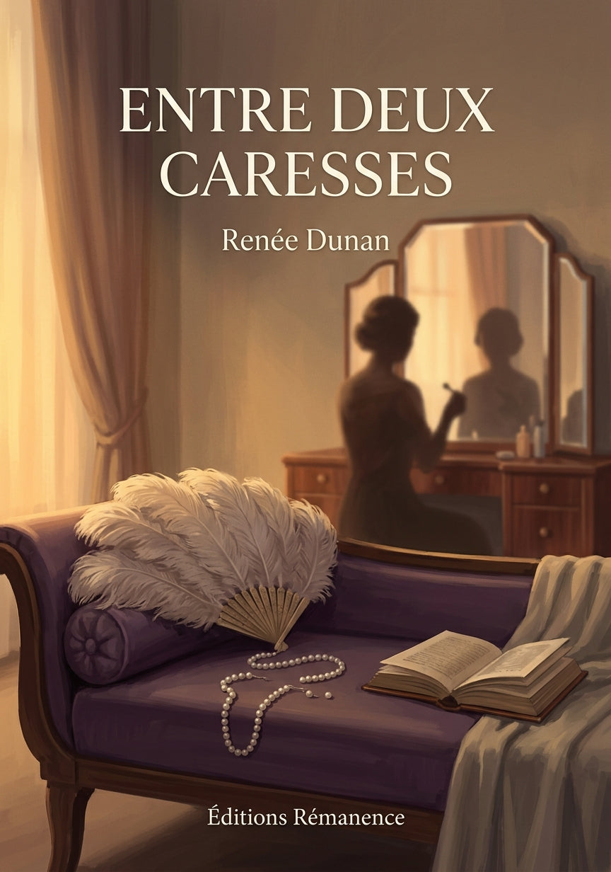 Livre Entre deux caresses par Renée Dunan - Couverture - Editions Remanence