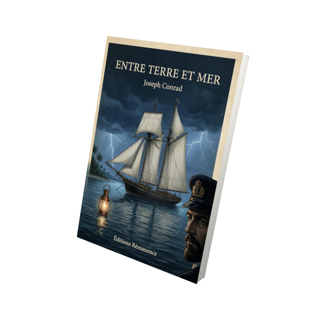 Livre Entre terre et mer - Joseph Conrad - Vue 3D - Editions Remanence