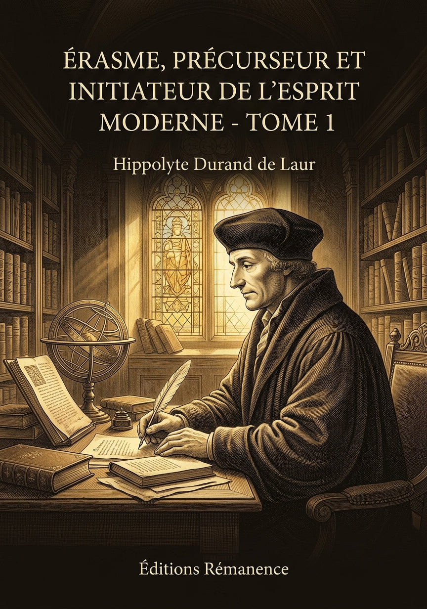 Livre Érasme, précurseur et initiateur de l’esprit moderne - Tome 1 par Hippolyte Durand de Laur - Couverture - Editions Remanence