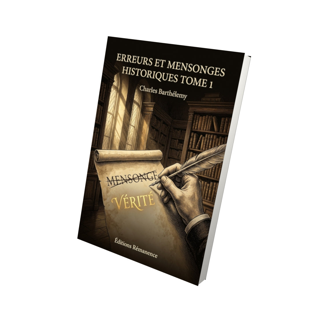 Livre Erreurs et mensonges historiques Tome 1 - Charles Barthélemy - Vue 3D - Editions Remanence