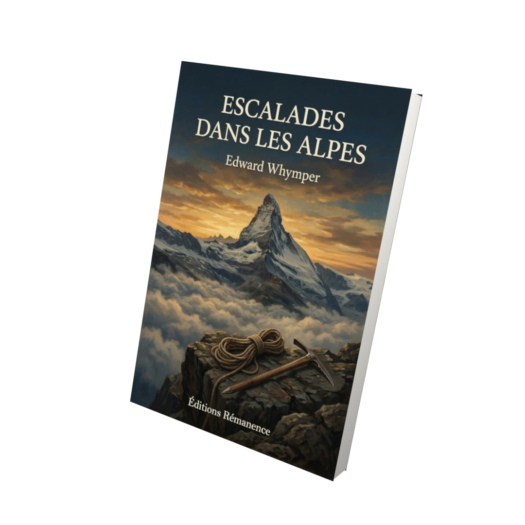 Livre Escalades dans les Alpes par Edward Whymper - Vue 3D - Editions Remanence