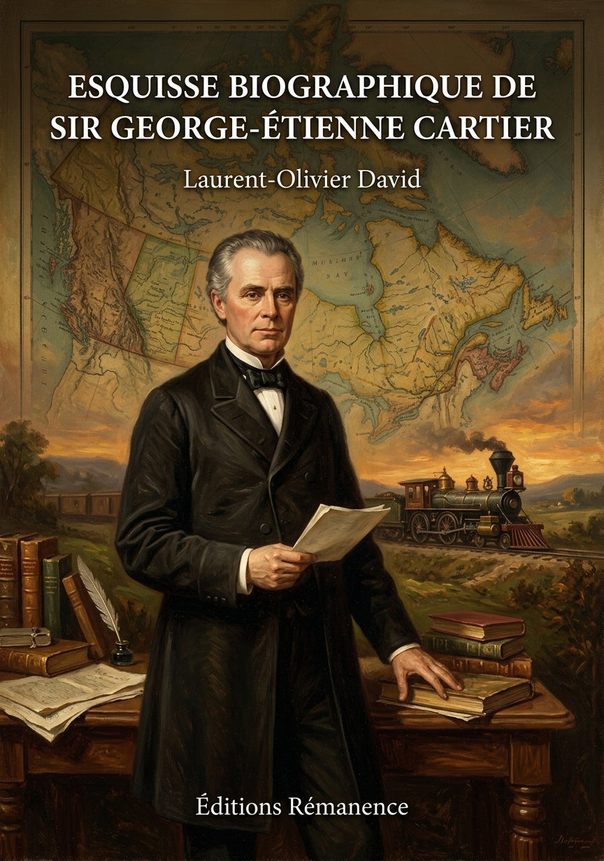 Livre Esquisse biographique de Sir George-Étienne Cartier par Laurent-Olivier David - Couverture - Editions Remanence