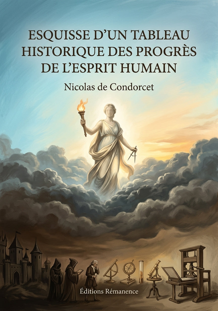 Livre Esquisse d’un tableau historique des progrès de l’esprit humain par Nicolas de Condorcet - Couverture - Editions Remanence