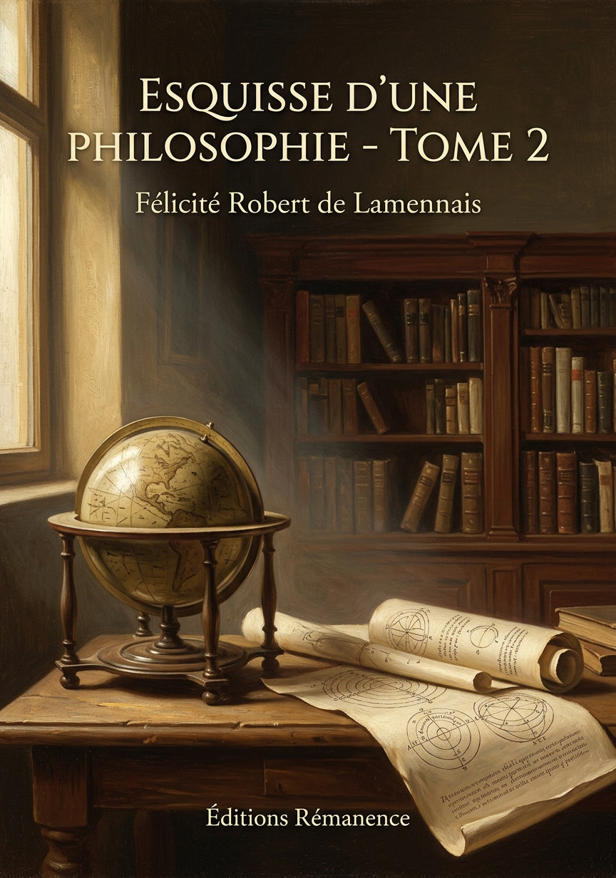 Livre Esquisse d’une philosophie - Tome 2 par Félicité Robert de Lamennais - Couverture - Editions Remanence