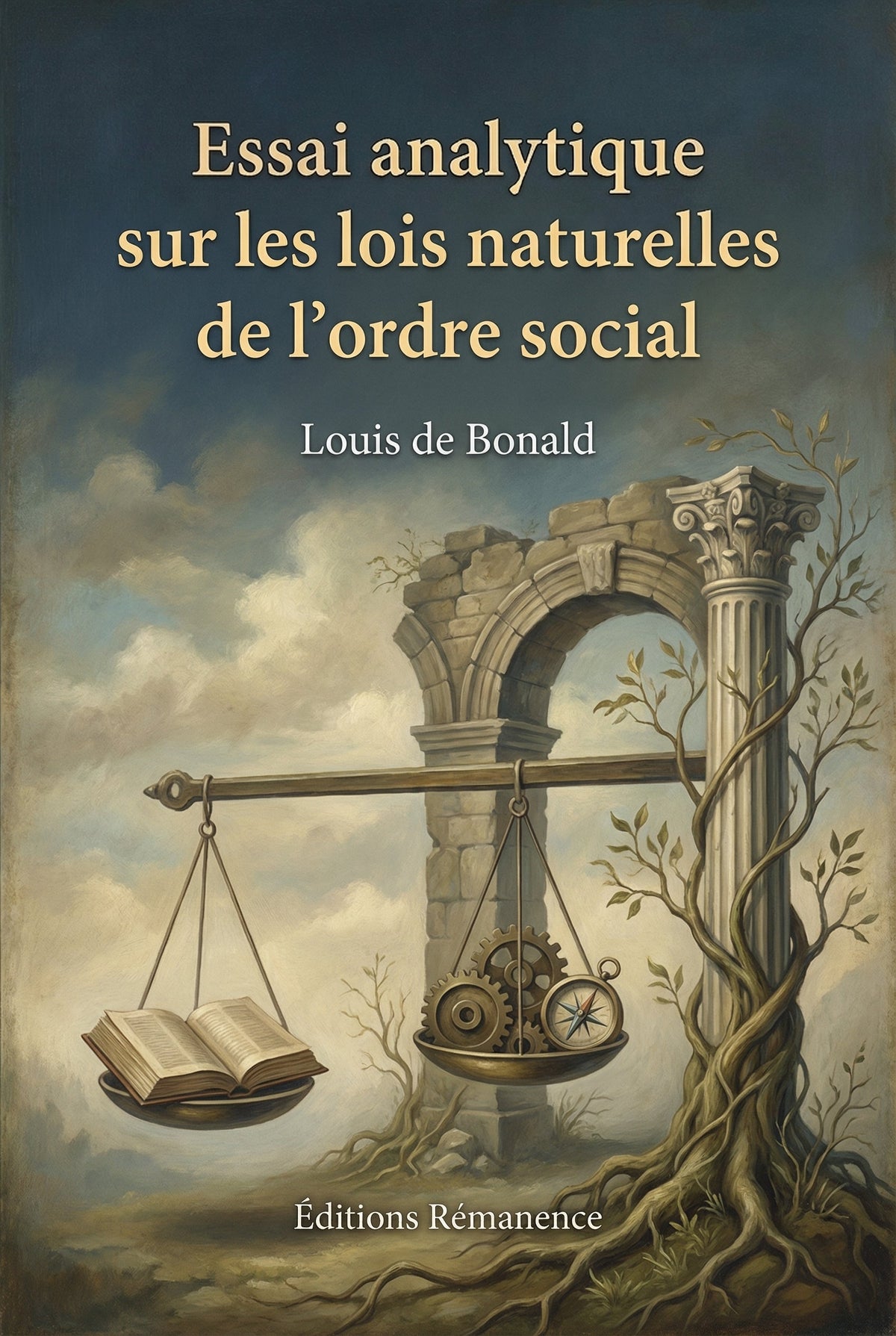 Livre Essai analytique sur les lois naturelles de l'ordre social par Louis de Bonald - Couverture - Editions Remanence