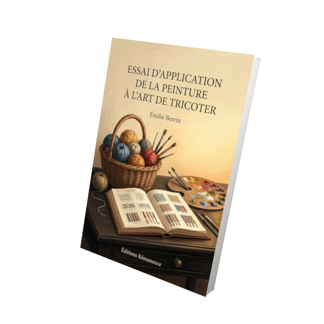Livre Essai d’application de la peinture à l’art de tricoter par Émilie Berrin - Vue 3D - Editions Remanence