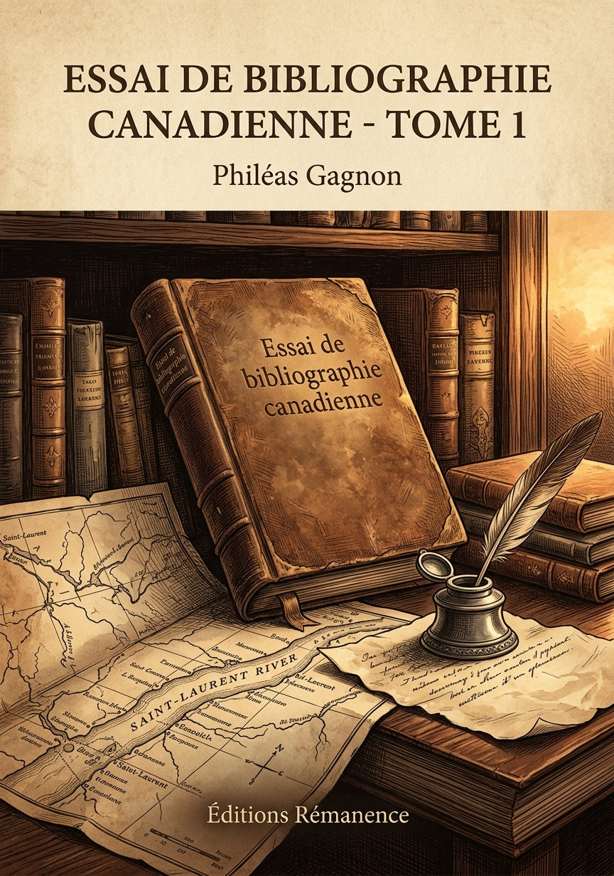Livre Essai de bibliographie canadienne - Tome 1 par Philéas Gagnon - Couverture - Editions Remanence