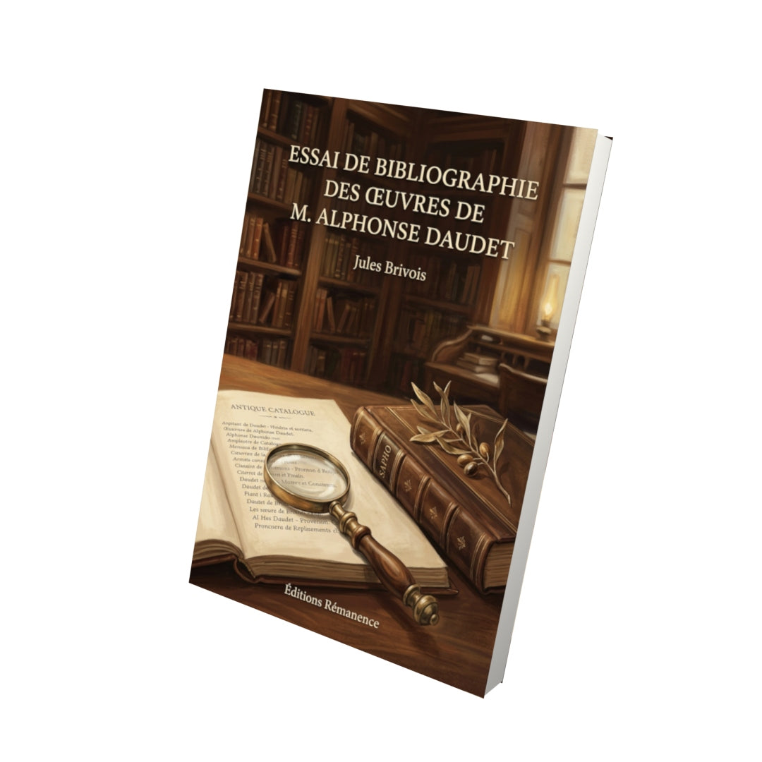 Livre Essai de bibliographie des œuvres de M. Alphonse Daudet par Jules Brivois - Vue 3D - Editions Remanence