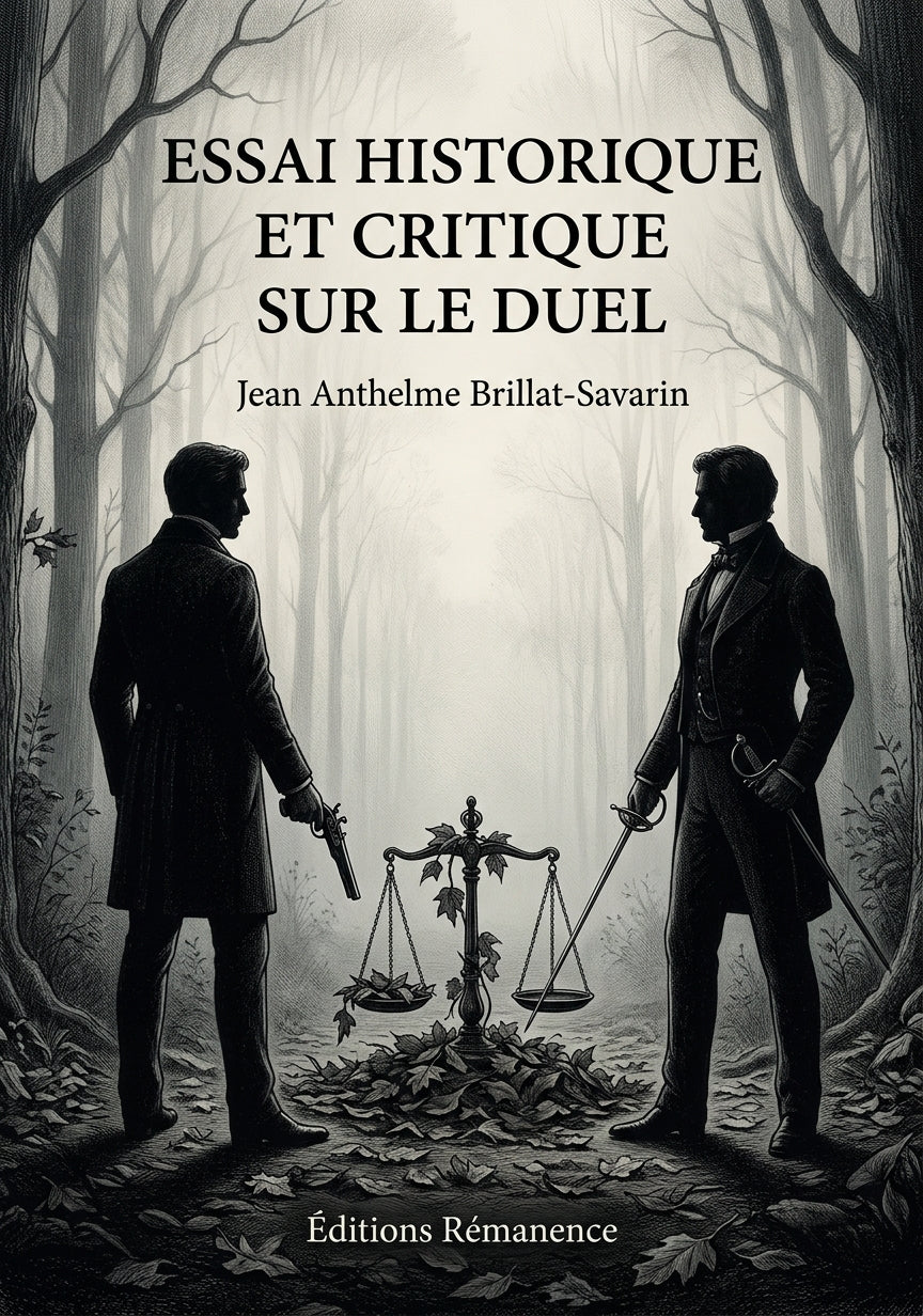 Livre Essai historique et critique sur le duel par Jean Anthelme Brillat-Savarin - Couverture - Editions Remanence