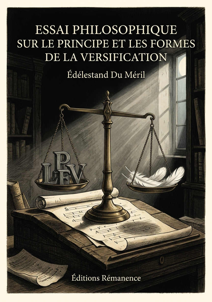 Livre Essai philosophique sur le principe et les formes de la versification par Édélestand Du Méril - Couverture - Editions Remanence