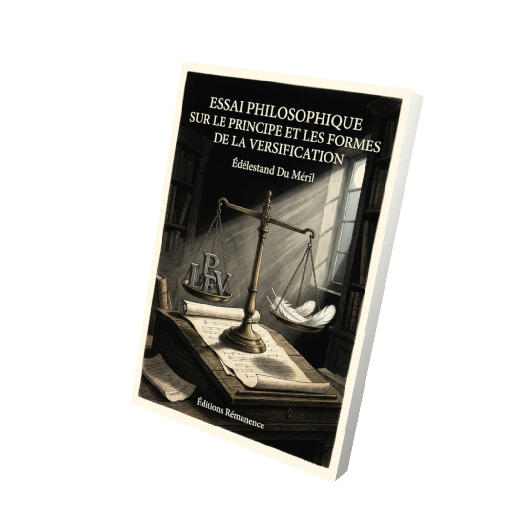 Livre Essai philosophique sur le principe et les formes de la versification par Édélestand Du Méril - Vue 3D - Editions Remanence