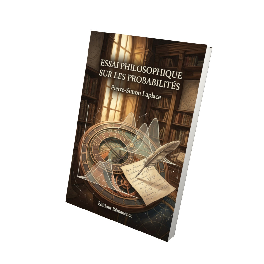 Livre Essai philosophique sur les probabilités par Pierre-Simon Laplace - Vue 3D - Editions Remanence