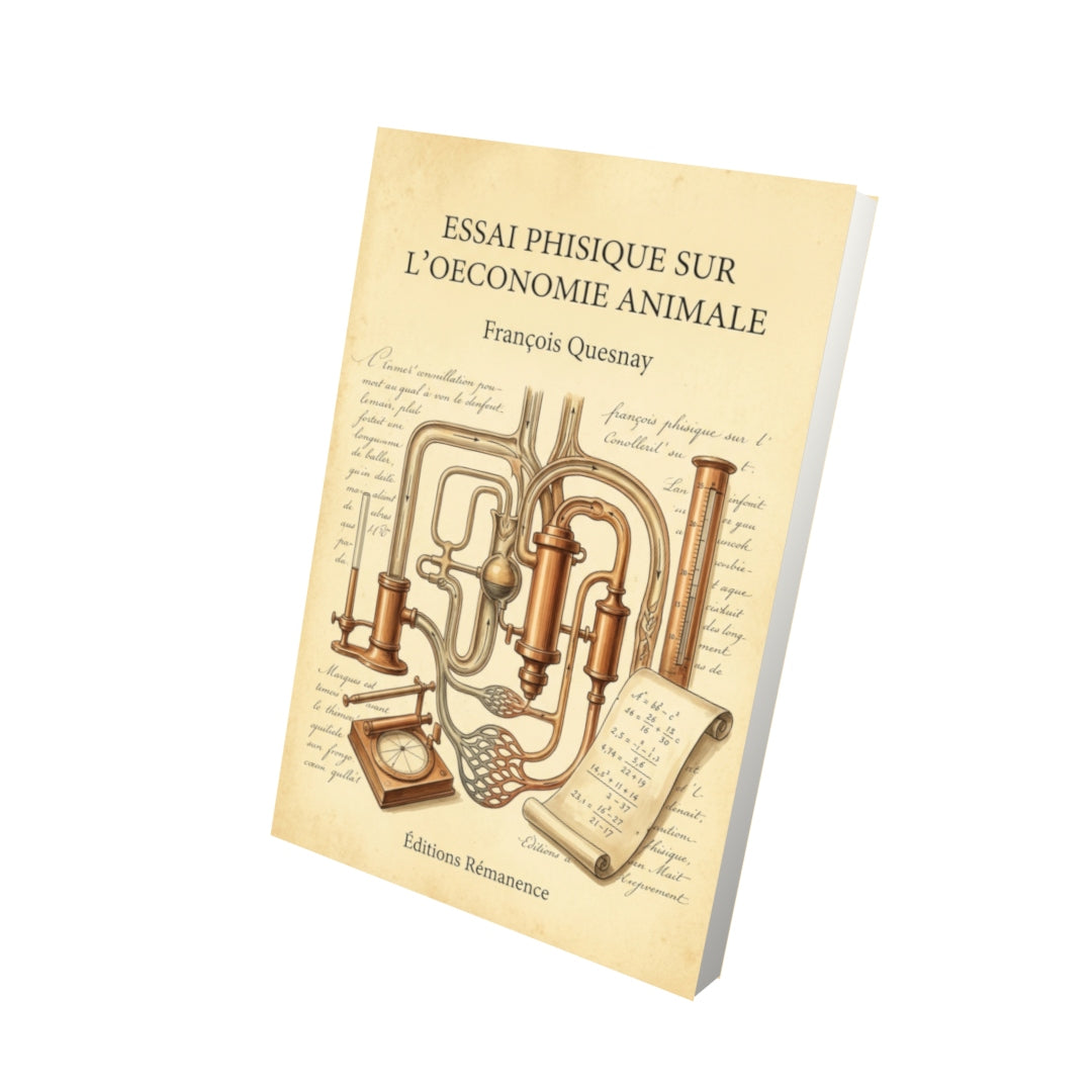 Livre Essai phisique sur l’oeconomie animale par François Quesnay - Vue 3D - Editions Remanence