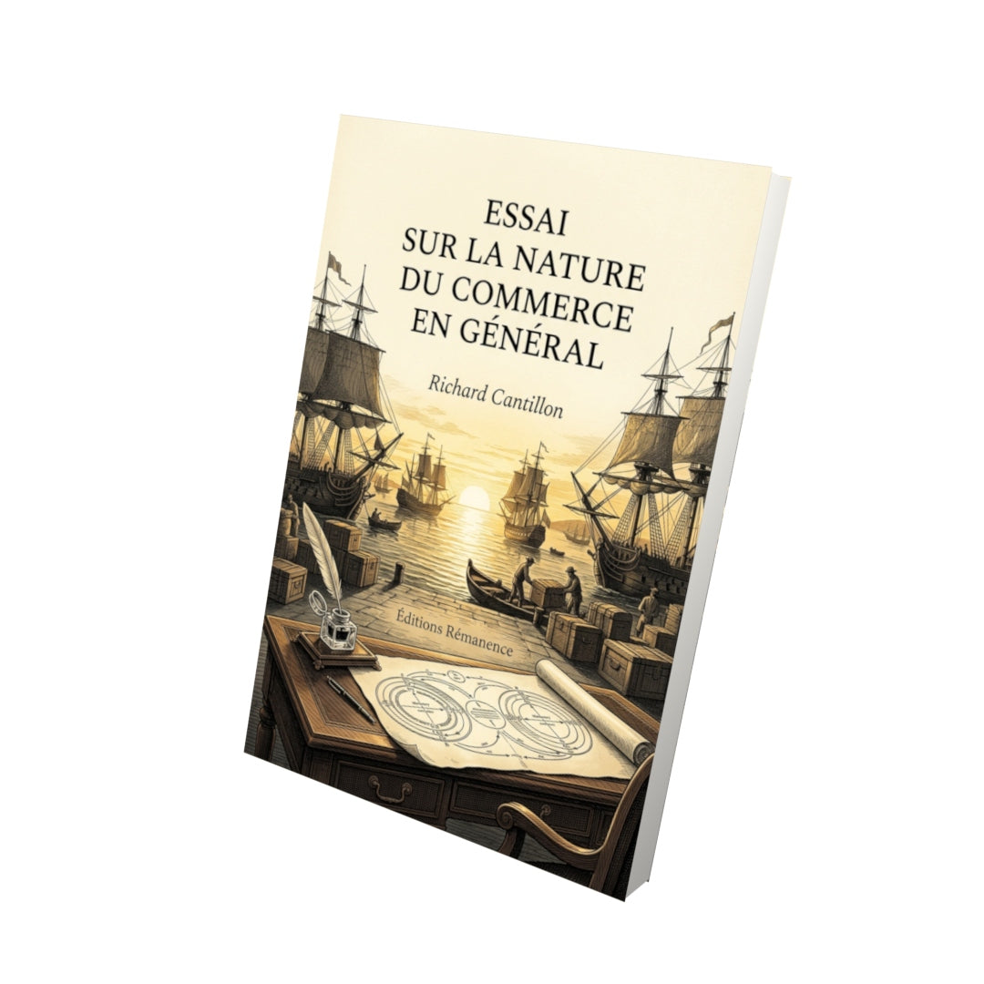 Livre Essai sur la nature du commerce en général par Richard Cantillon - Vue 3D - Editions Remanence
