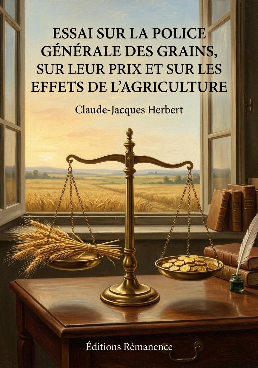Livre Essai sur la police générale des grains, sur leur prix et sur les effets de l'agriculture par Claude-Jacques Herbert - Couverture - Editions Remanence