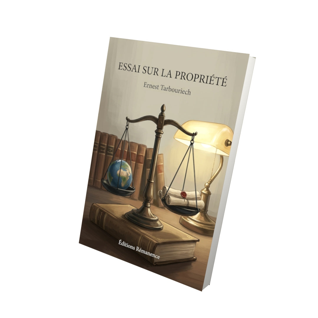 Livre Essai sur la propriété par Ernest Tarbouriech - Vue 3D - Editions Remanence