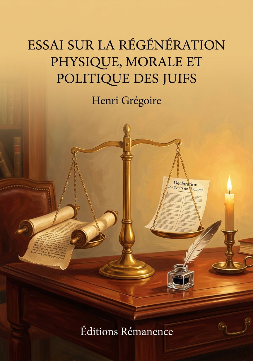 Livre Essai sur la régénération physique, morale et politique des Juifs par Henri Grégoire - Couverture - Editions Remanence