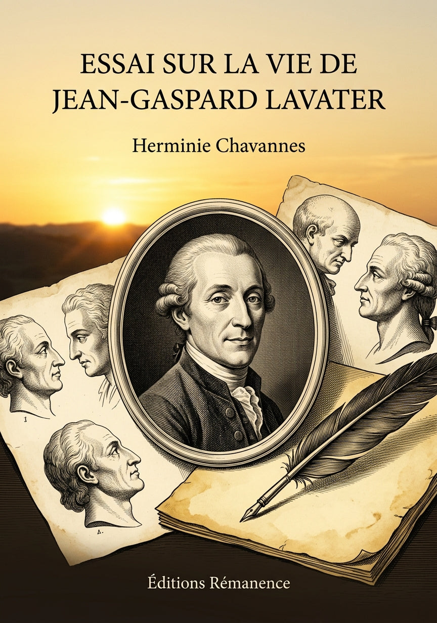 Livre Essai sur la vie de Jean-Gaspard Lavater par Herminie Chavannes - Couverture - Editions Remanence