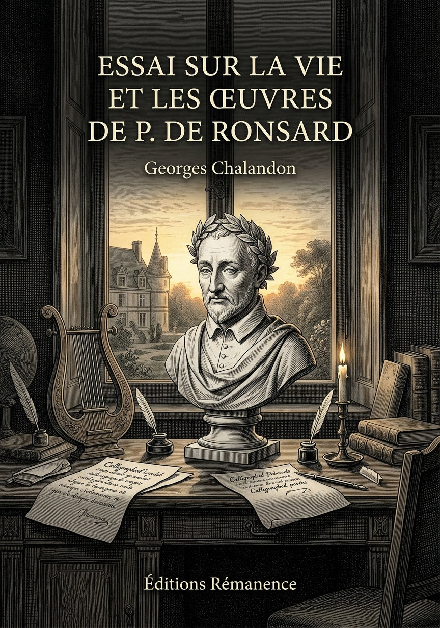 Livre Essai sur la vie et les œuvres de P. de Ronsard par Georges Chalandon - Couverture - Editions Remanence