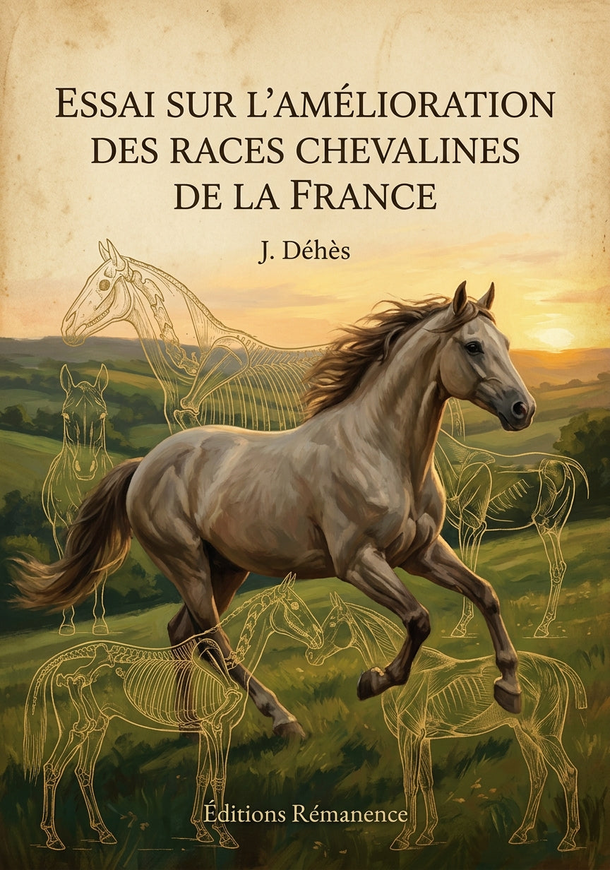 Livre Essai sur l’amélioration des races chevalines de la France par J. Déhès - Couverture - Editions Remanence