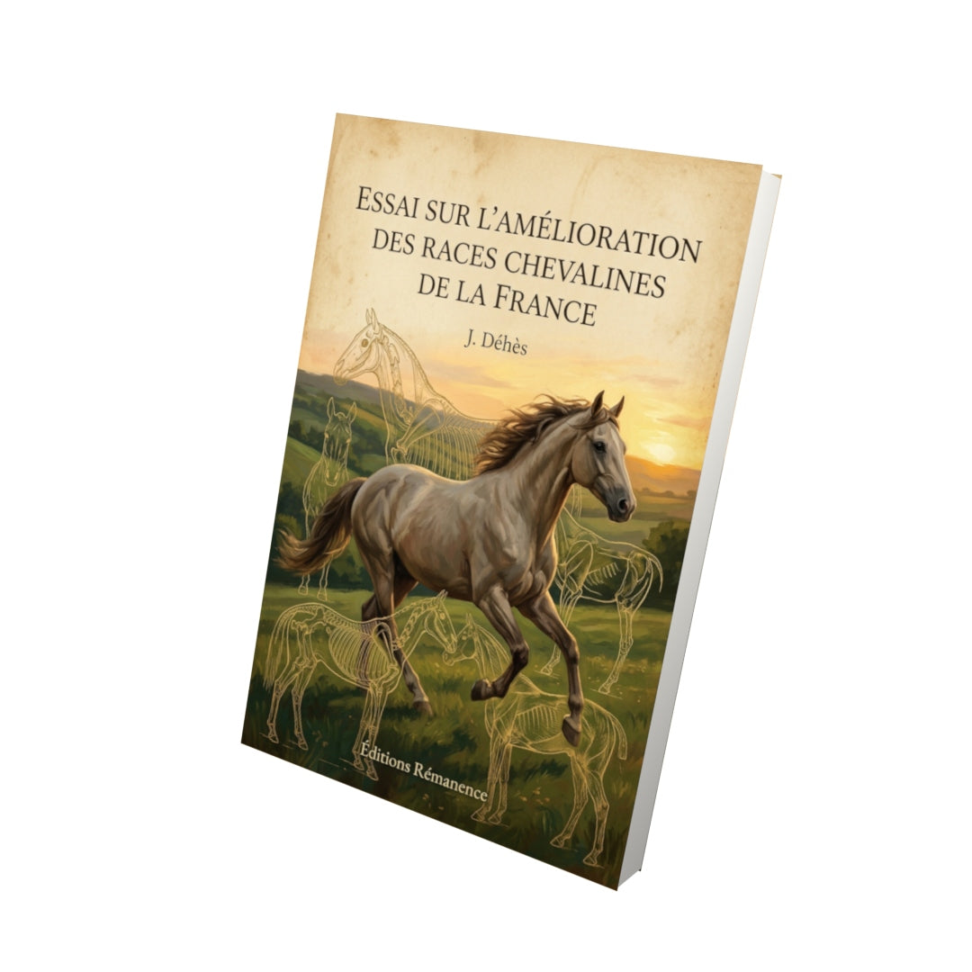 Livre Essai sur l’amélioration des races chevalines de la France par J. Déhès - Vue 3D - Editions Remanence