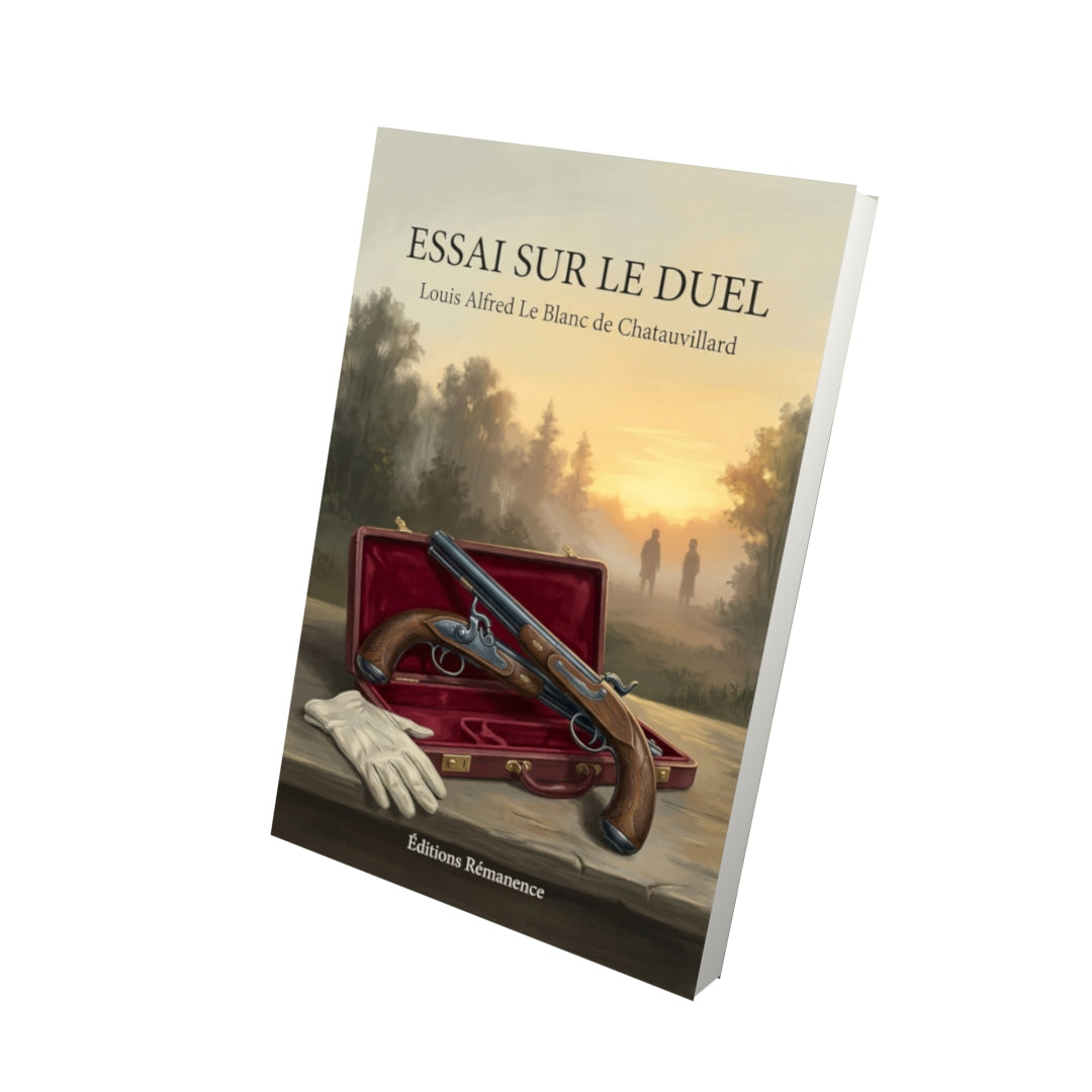 Livre Essai sur le duel par Louis Alfred Le Blanc de Chatauvillard - Vue 3D - Editions Remanence