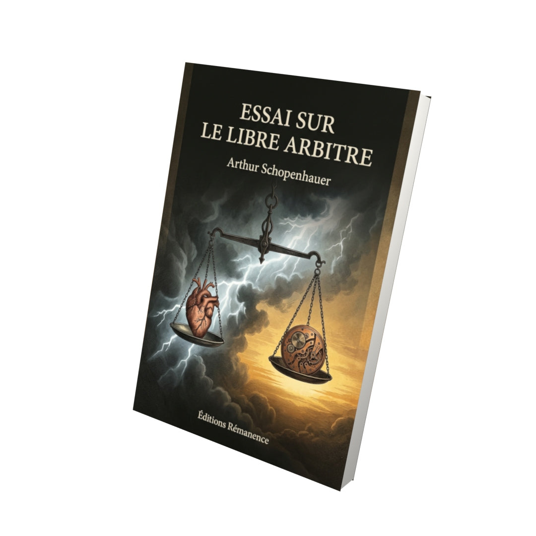 Livre Essai sur le libre arbitre par Arthur Schopenhauer - Vue 3D - Editions Remanence