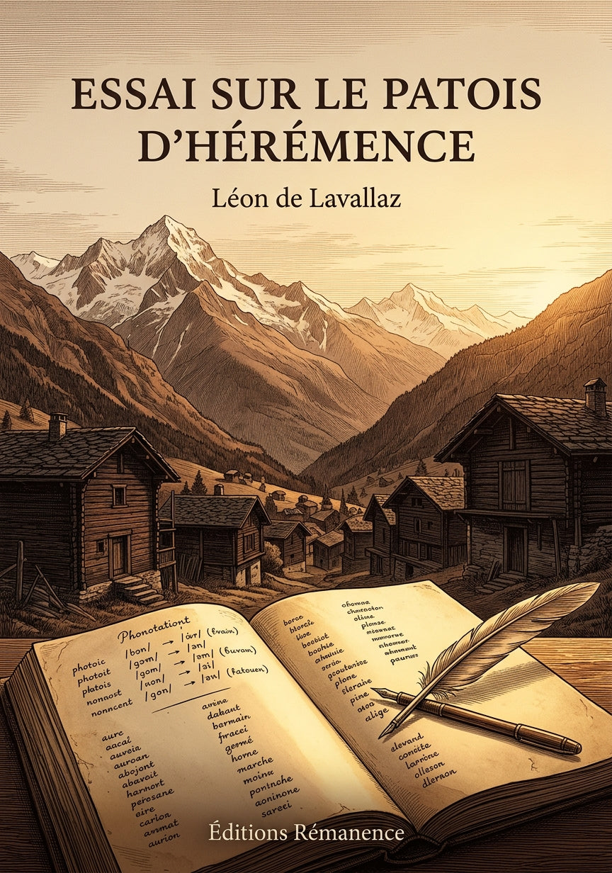 Livre Essai sur le patois d’Hérémence par Léon de Lavallaz - Couverture - Editions Remanence