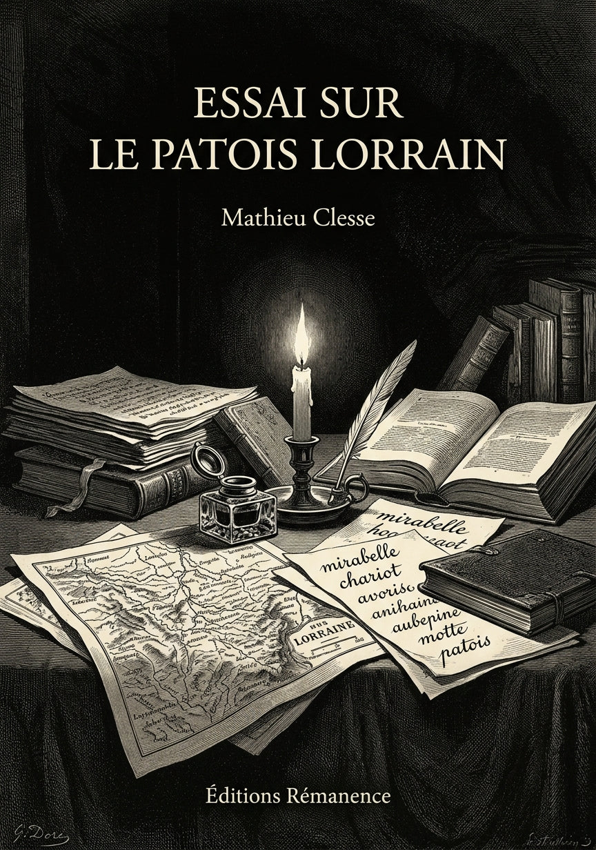 Livre Essai sur le patois lorrain par Mathieu Clesse - Couverture - Editions Remanence
