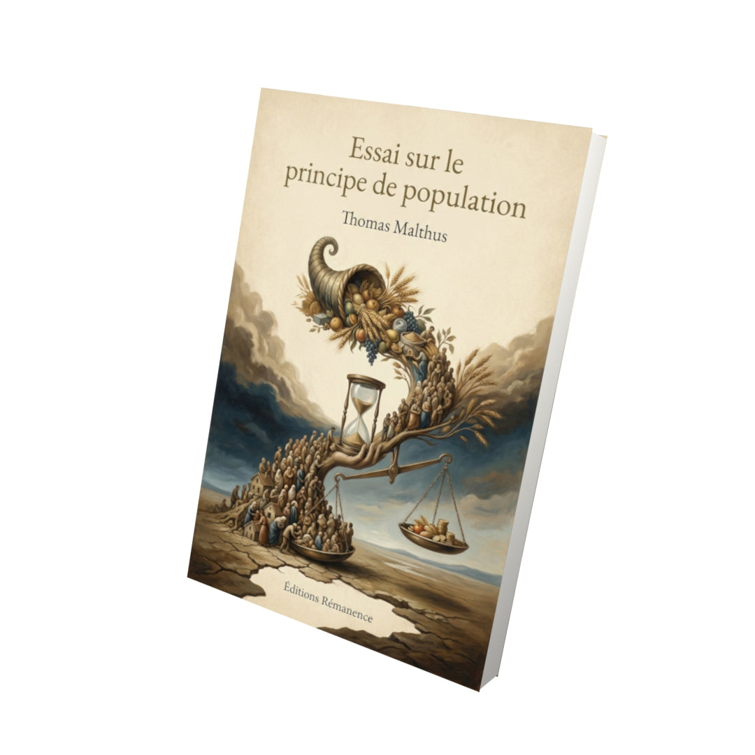 Livre Essai sur le principe de population – Thomas Malthus - Vue 3D - Editions Remanence