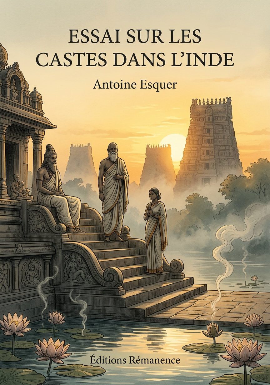 Livre Essai sur les castes dans l’Inde par Antoine Esquer - Couverture - Editions Remanence