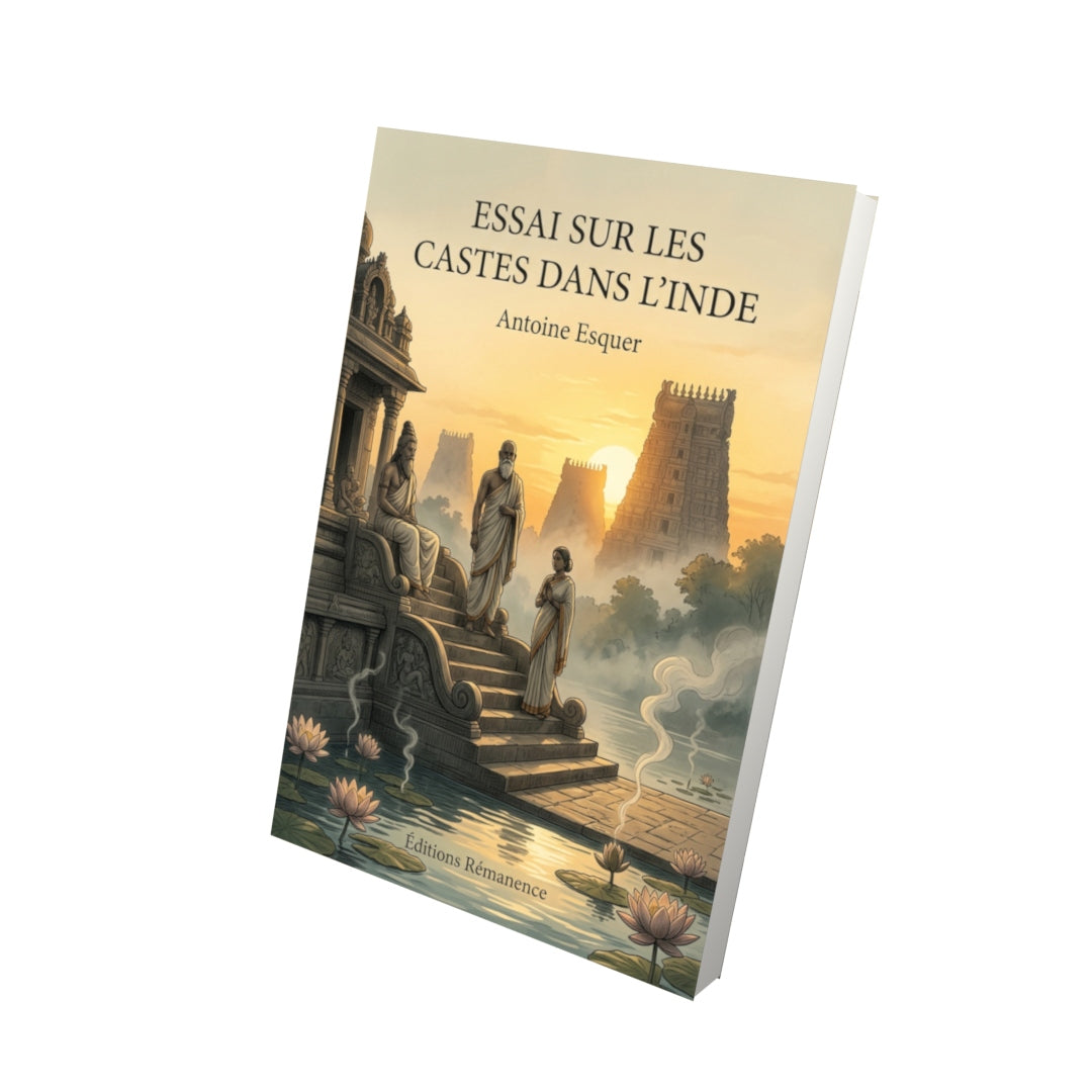 Livre Essai sur les castes dans l’Inde par Antoine Esquer - Vue 3D - Editions Remanence
