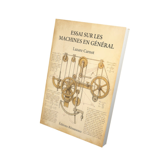 Livre Essai sur les machines en général par Lazare Carnot - Vue 3D - Editions Remanence