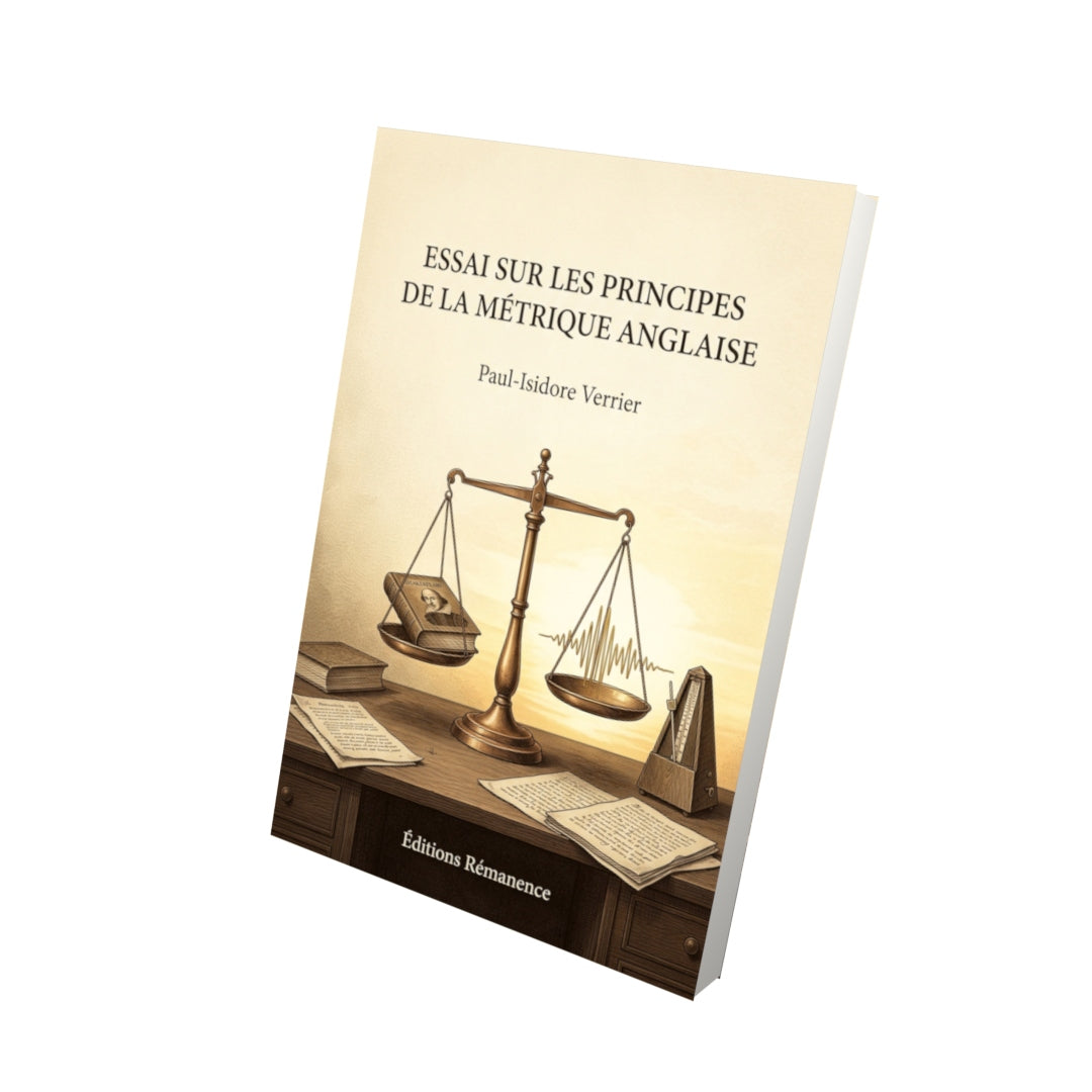 Livre Essai sur les principes de la métrique anglaise par Paul-Isidore Verrier - Vue 3D - Editions Remanence