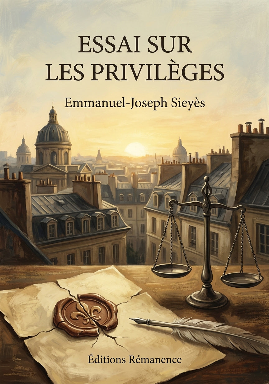 Livre Essai sur les privilèges par Emmanuel-Joseph Sieyès - Couverture - Editions Remanence