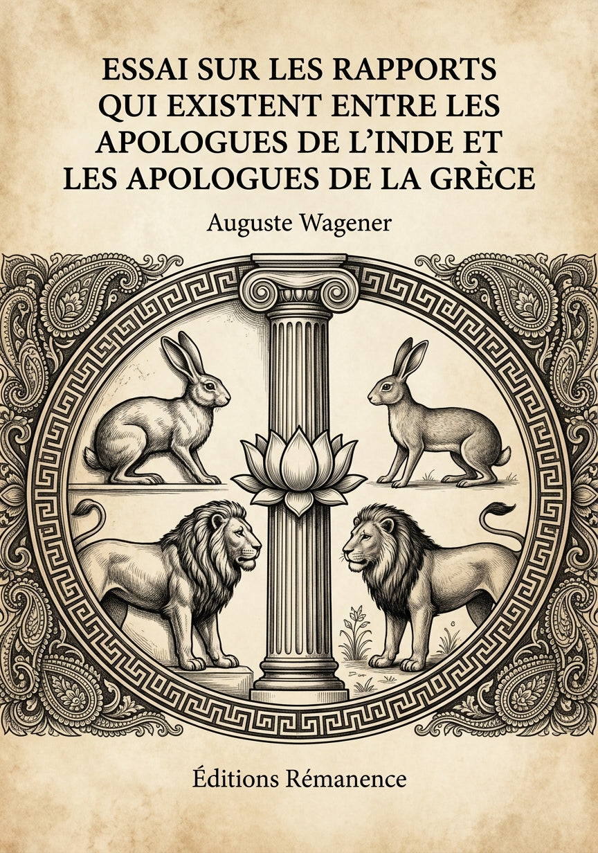 Livre Essai sur les rapports qui existent entre les apologues de l’Inde et les apologues de la Grèce par Auguste Wagener - Couverture - Editions Remanence