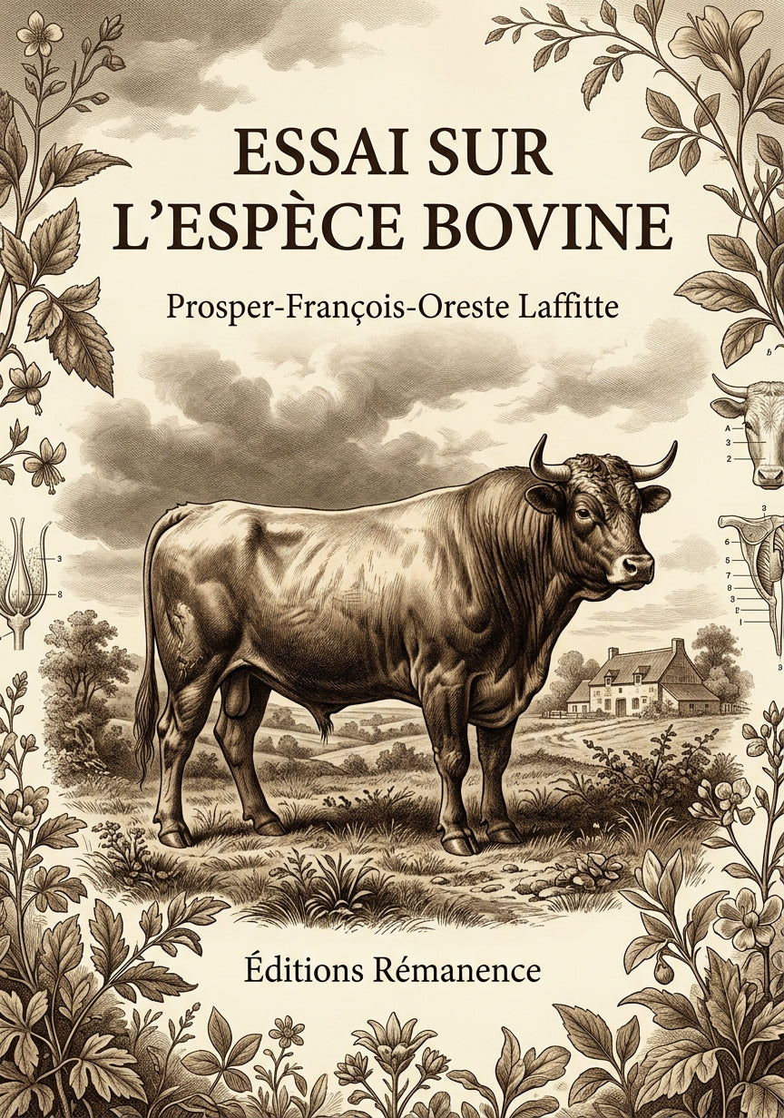 Livre Essai sur l’espèce bovine par Prosper-François-Oreste Laffitte - Couverture - Editions Remanence