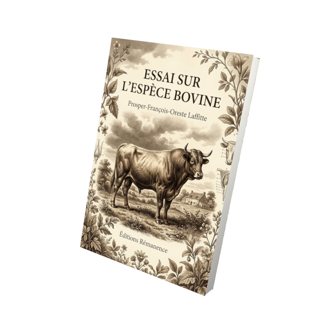 Livre Essai sur l’espèce bovine par Prosper-François-Oreste Laffitte - Vue 3D - Editions Remanence