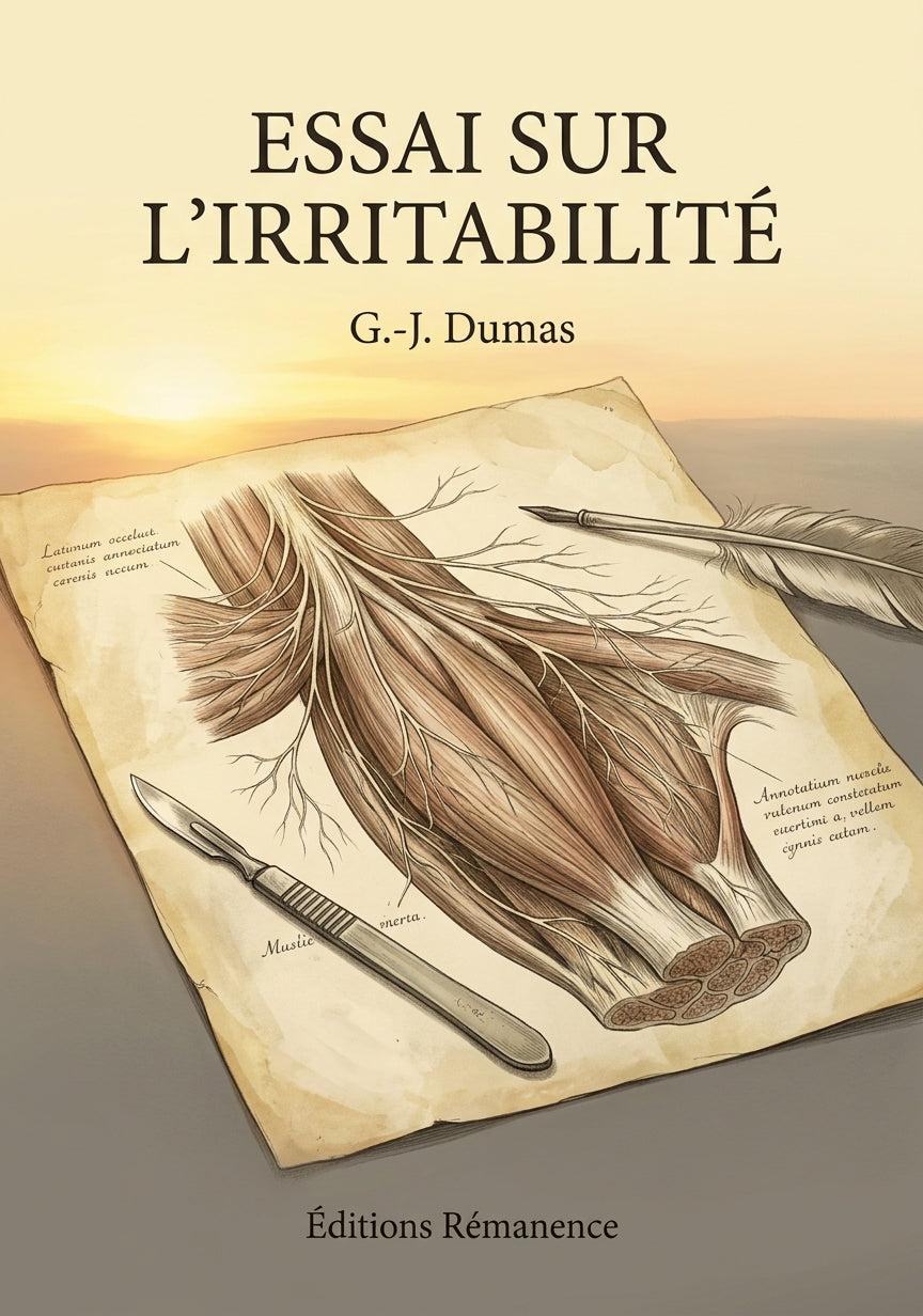 Livre Essai sur l’irritabilité par G.-J. Dumas - Couverture - Editions Remanence
