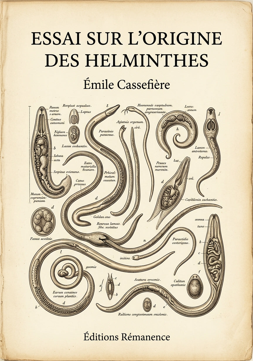 Livre Essai sur l’origine des Helminthes par Émile Cassefière - Couverture - Editions Remanence