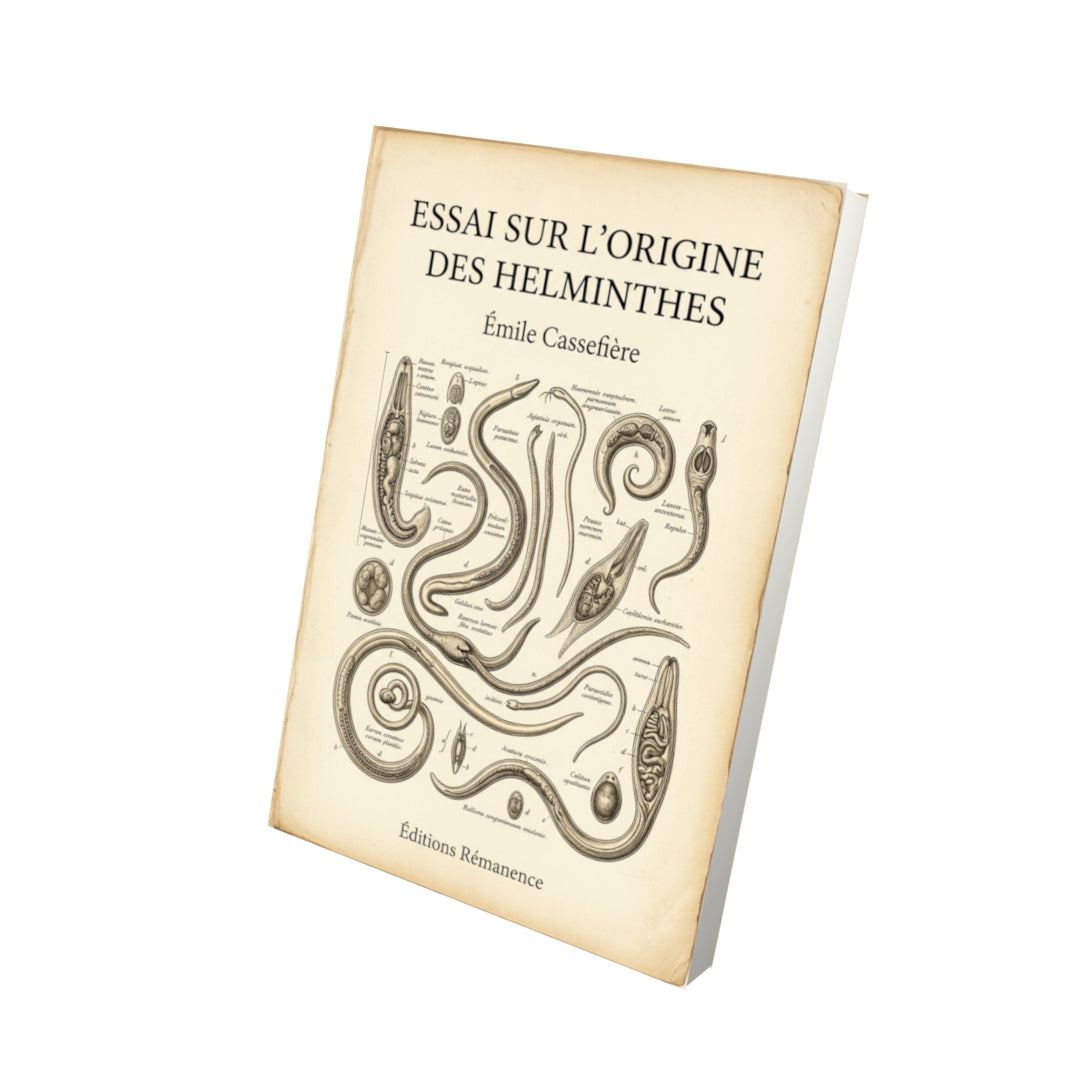 Livre Essai sur l’origine des Helminthes par Émile Cassefière - Vue 3D - Editions Remanence