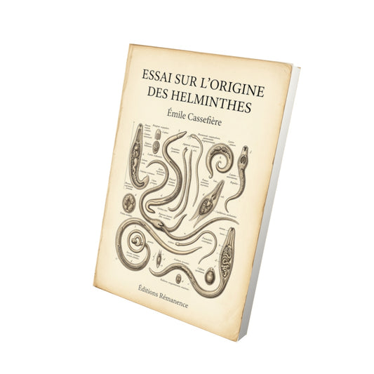 Livre Essai sur l’origine des Helminthes par Émile Cassefière - Vue 3D - Editions Remanence