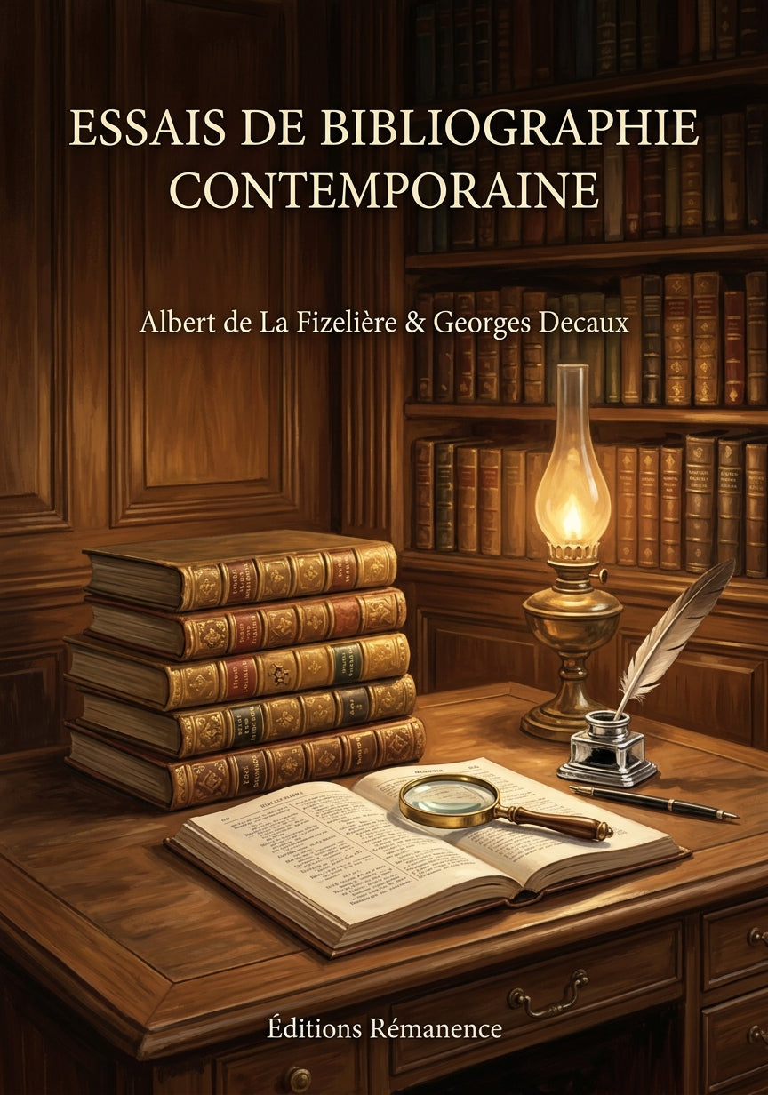 Livre Essais de bibliographie contemporaine par Albert de La Fizelière & Georges Decaux - Couverture - Editions Remanence