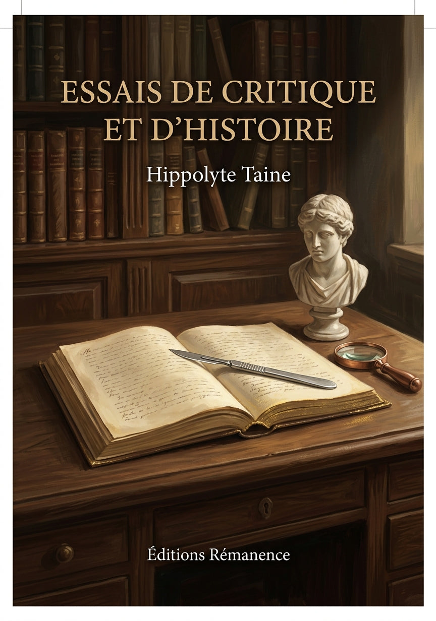 Livre Essais de critique et d’histoire par Hippolyte Taine - Couverture - Editions Remanence