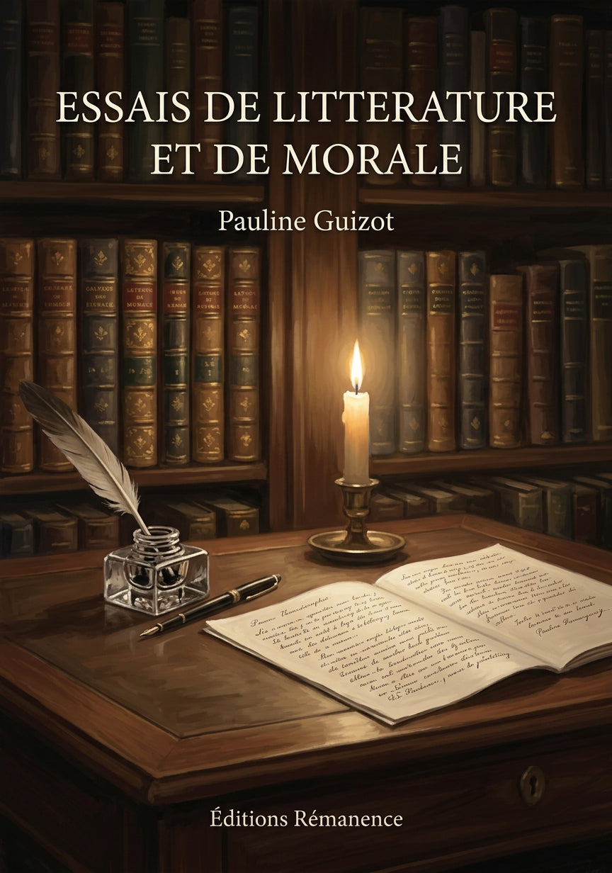 Livre Essais de litterature et de morale par Pauline Guizot - Couverture - Editions Remanence