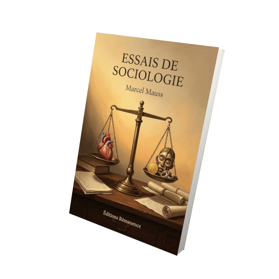 Livre Essais de sociologie par Marcel Mauss - Vue 3D - Editions Remanence