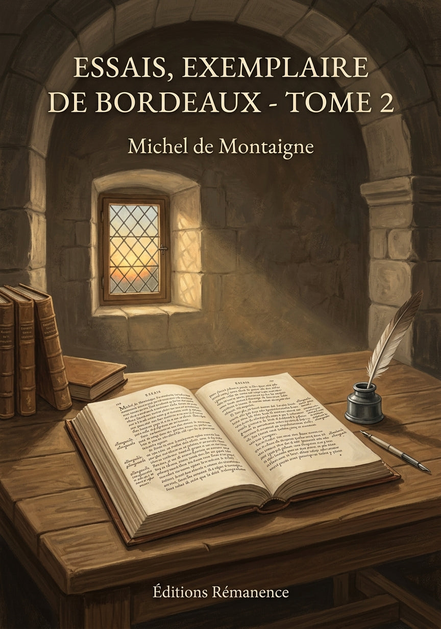 Livre Essais, exemplaire de Bordeaux - Tome 2 par Michel de Montaigne - Couverture - Editions Remanence