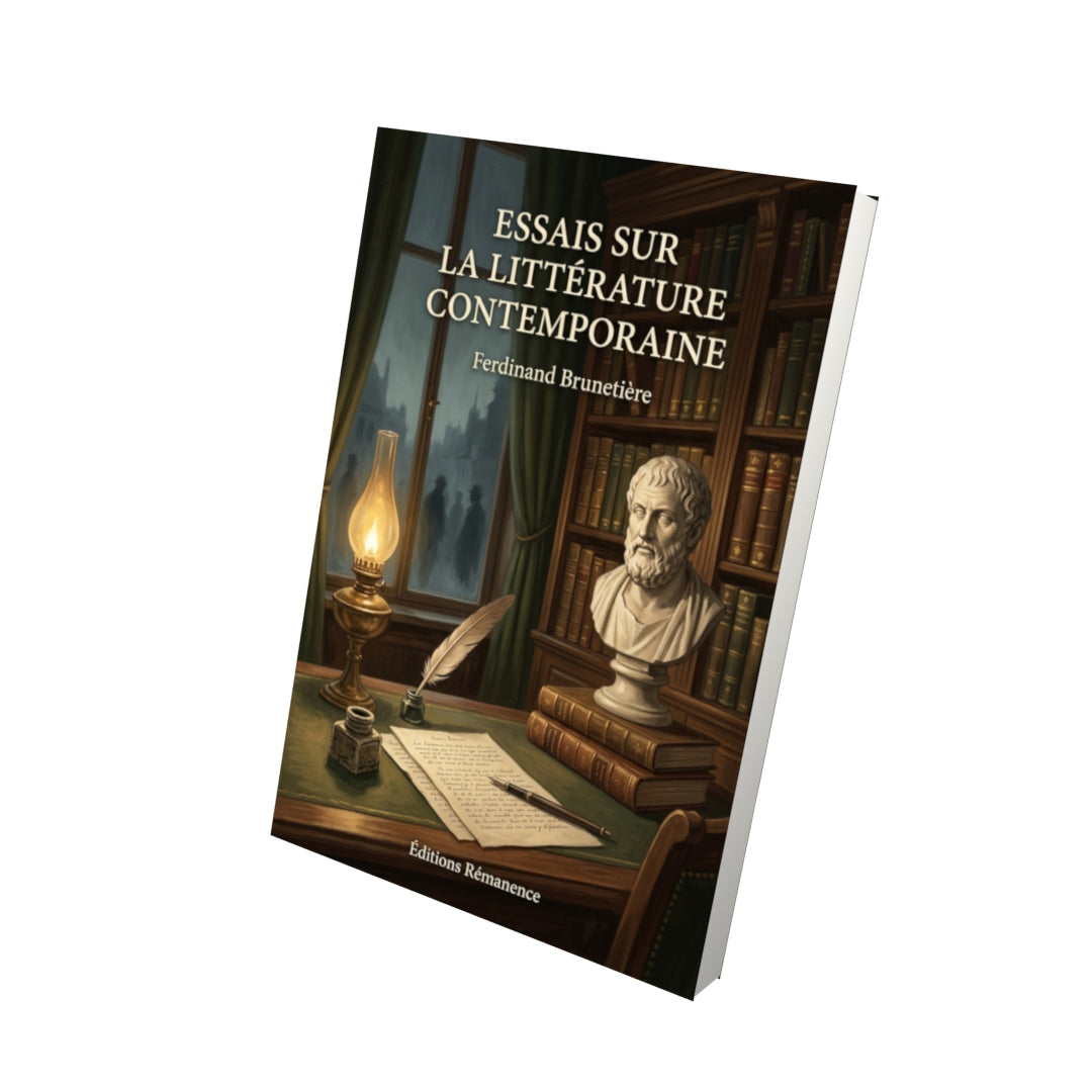 Livre Essais sur la littérature contemporaine par Ferdinand Brunetière - Vue 3D - Editions Remanence
